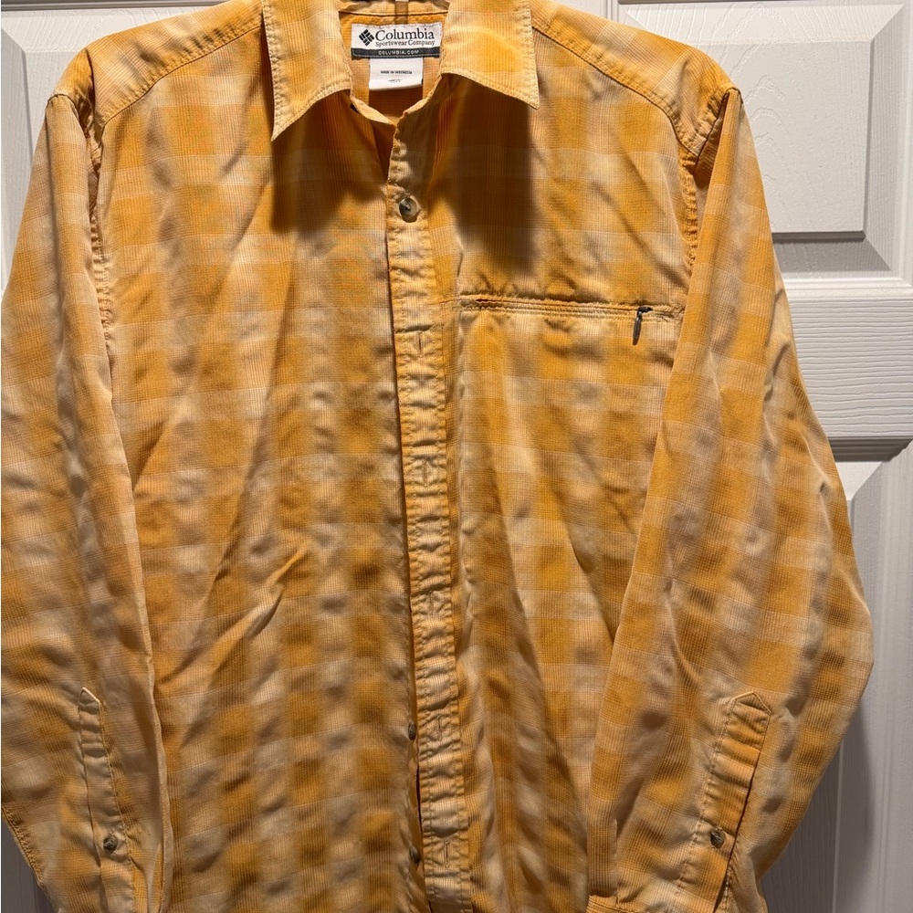 Columbia Men's Orange Plaid Shirt